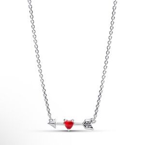 PANDORA Arrow & Murano Glass Heart Necklace